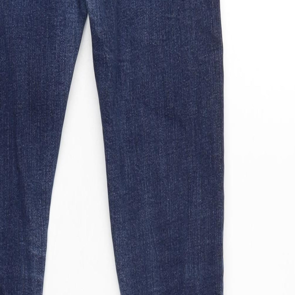 Topman Mens Blue Cotton Blend Skinny Jeans Size 26 in L28 in Regular Button