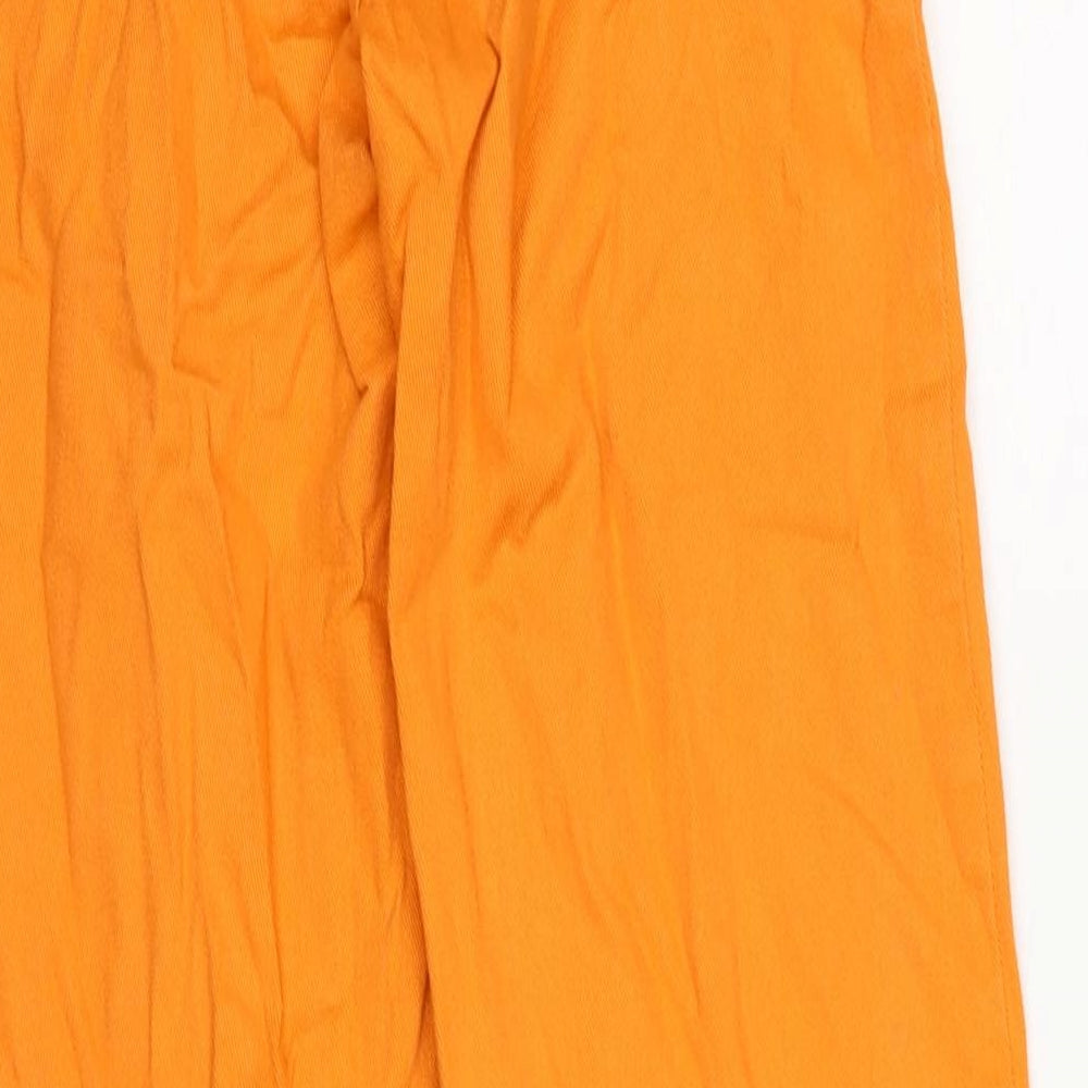 Divided Womens Orange Cotton Blend Wide-Leg Jeans Size 6 L29.5 in Regular Zip