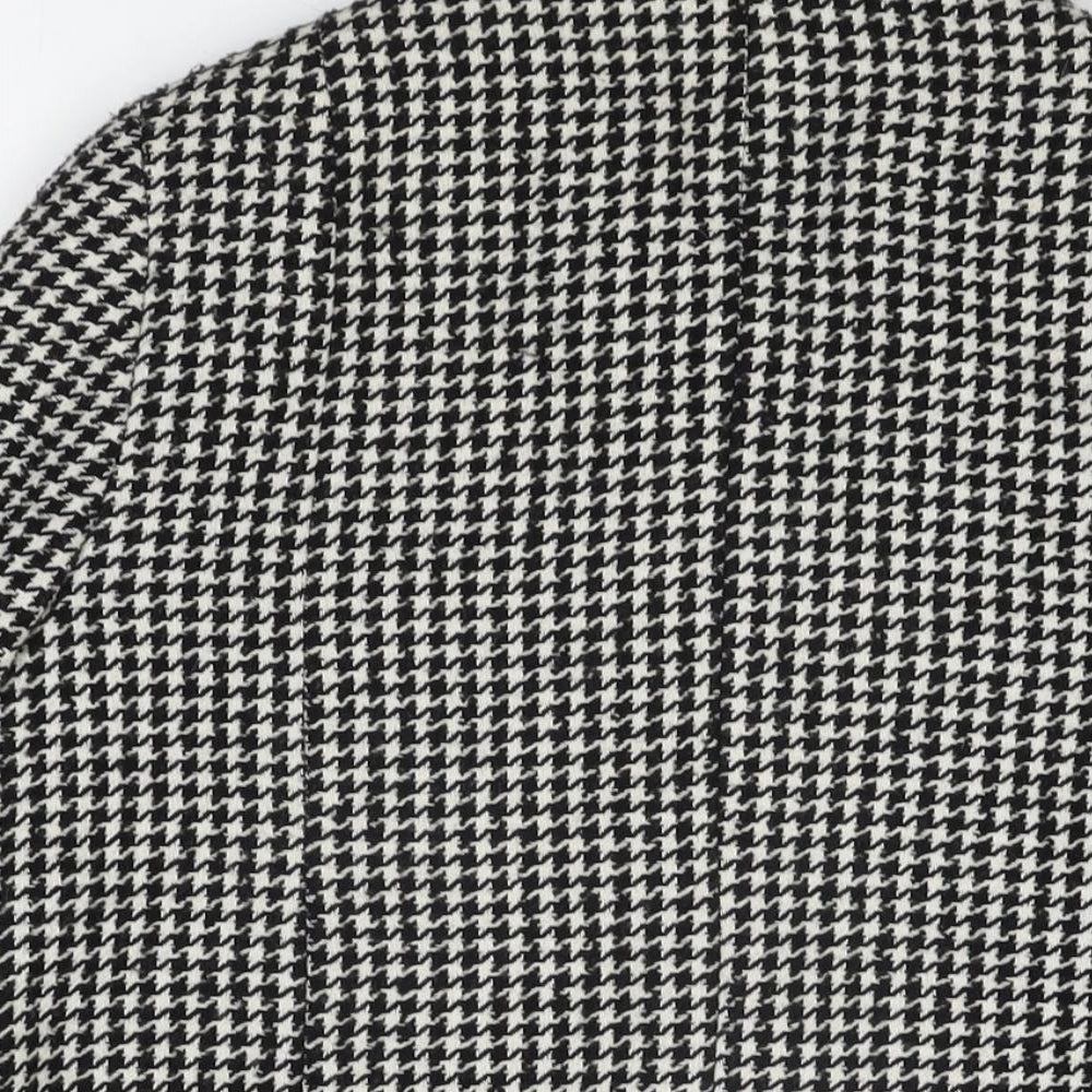 Therapy Womens Black Geometric Jacket Coat Size 12 Button - Houndstooth