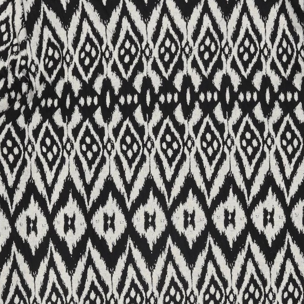 Marks & Spencer Womens White Geometric Viscose Shift Size 12 Round Neck Pullover