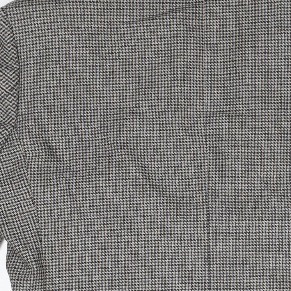 Marks & Spencer Mens Grey Houndstooth Wool Jacket Suit Jacket Size 40 Regular