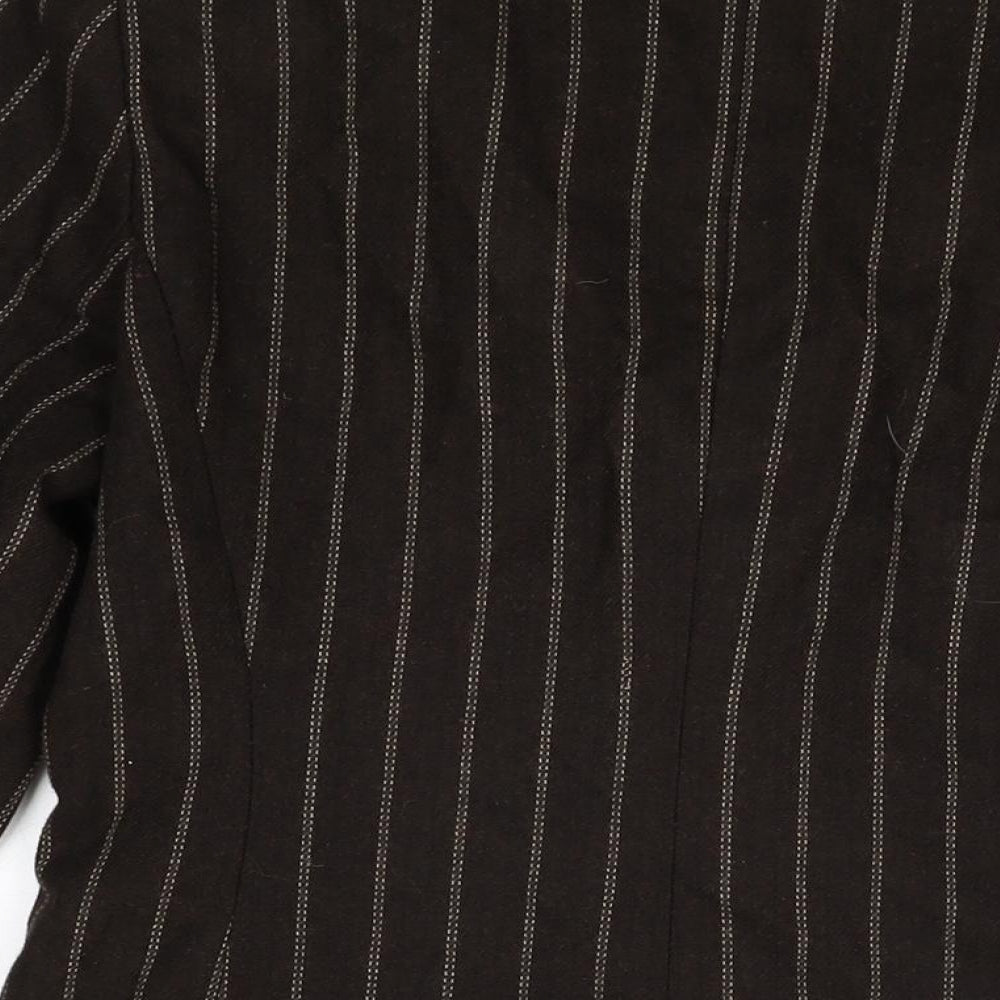 Miss Selfridge Womens Brown Striped Jacket Blazer Size 12 Button