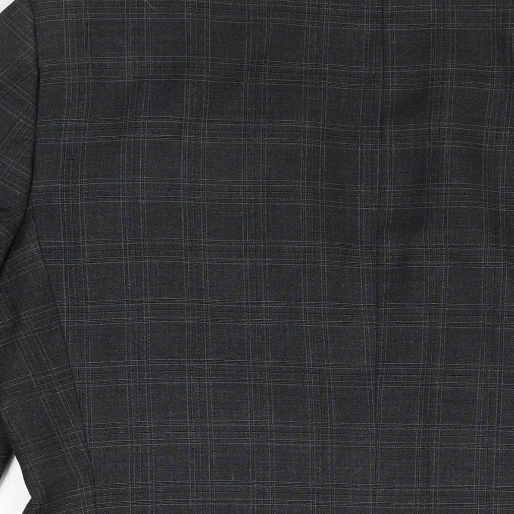 NEXT Mens Grey Geometric Polyester Jacket Suit Jacket Size 40 Regular