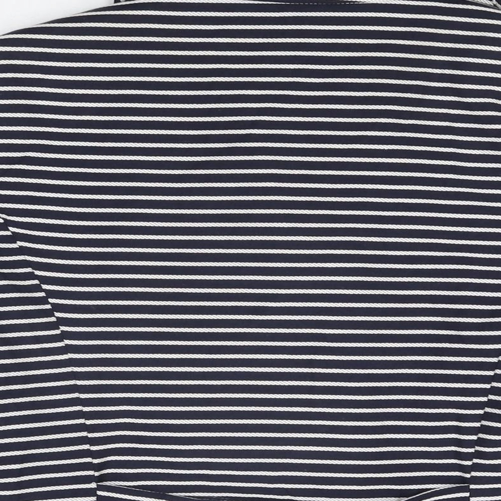 Per Una Womens Blue Striped Jacket Size 14 Button