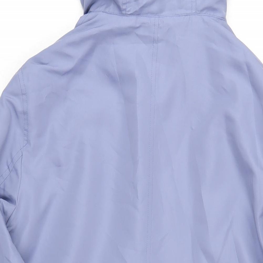 Maine Womens Blue Rain Coat Coat Size 14 Zip