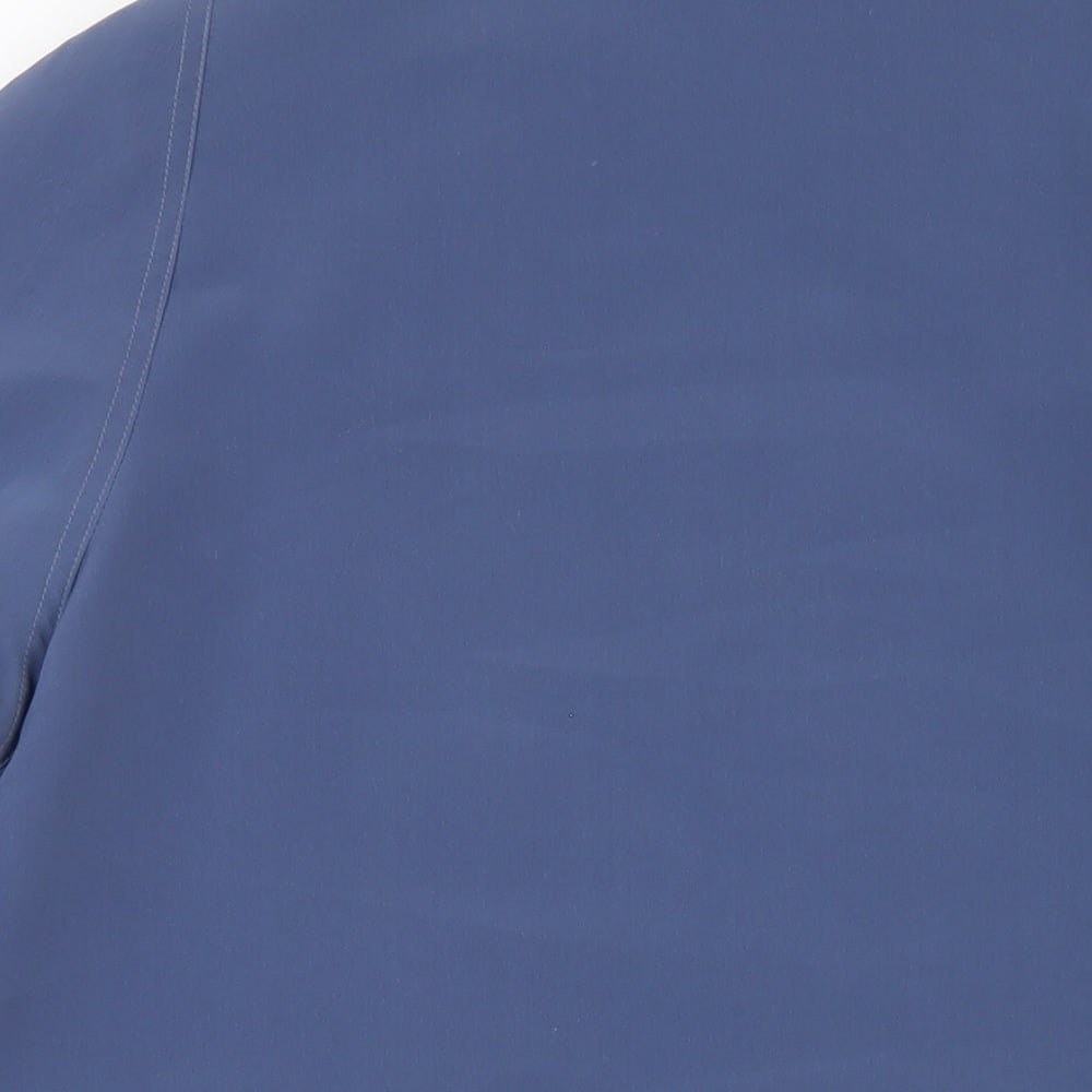 EWM Womens Blue Rain Coat Coat Size 16 Zip