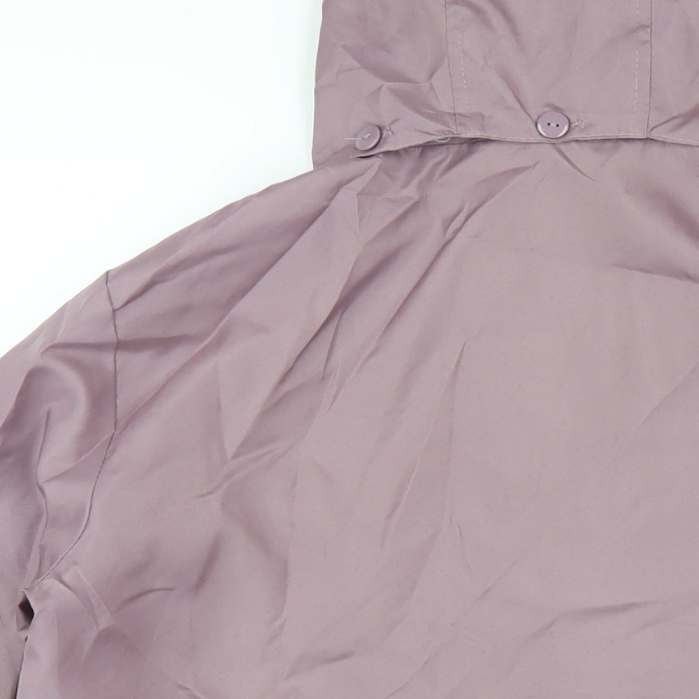 Anne De Lancay Womens Purple Rain Coat Coat Size 14 Button