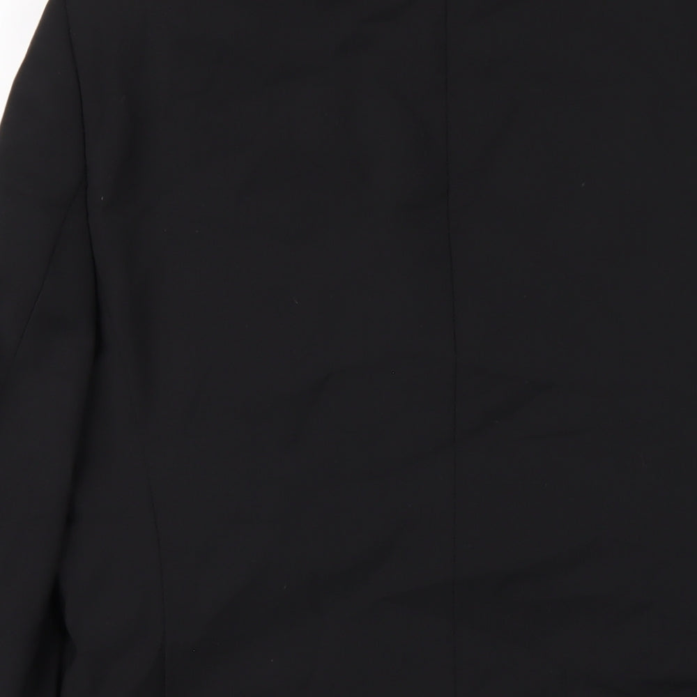 Zara Mens Black Polyester Jacket Blazer Size 38 Regular