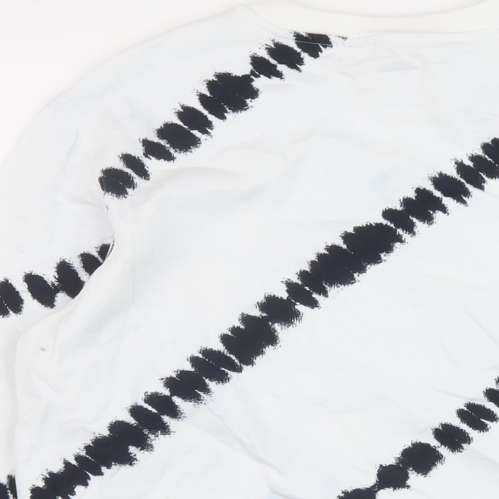 Marks & Spencer Mens White Geometric Cotton Pullover Sweatshirt Size M