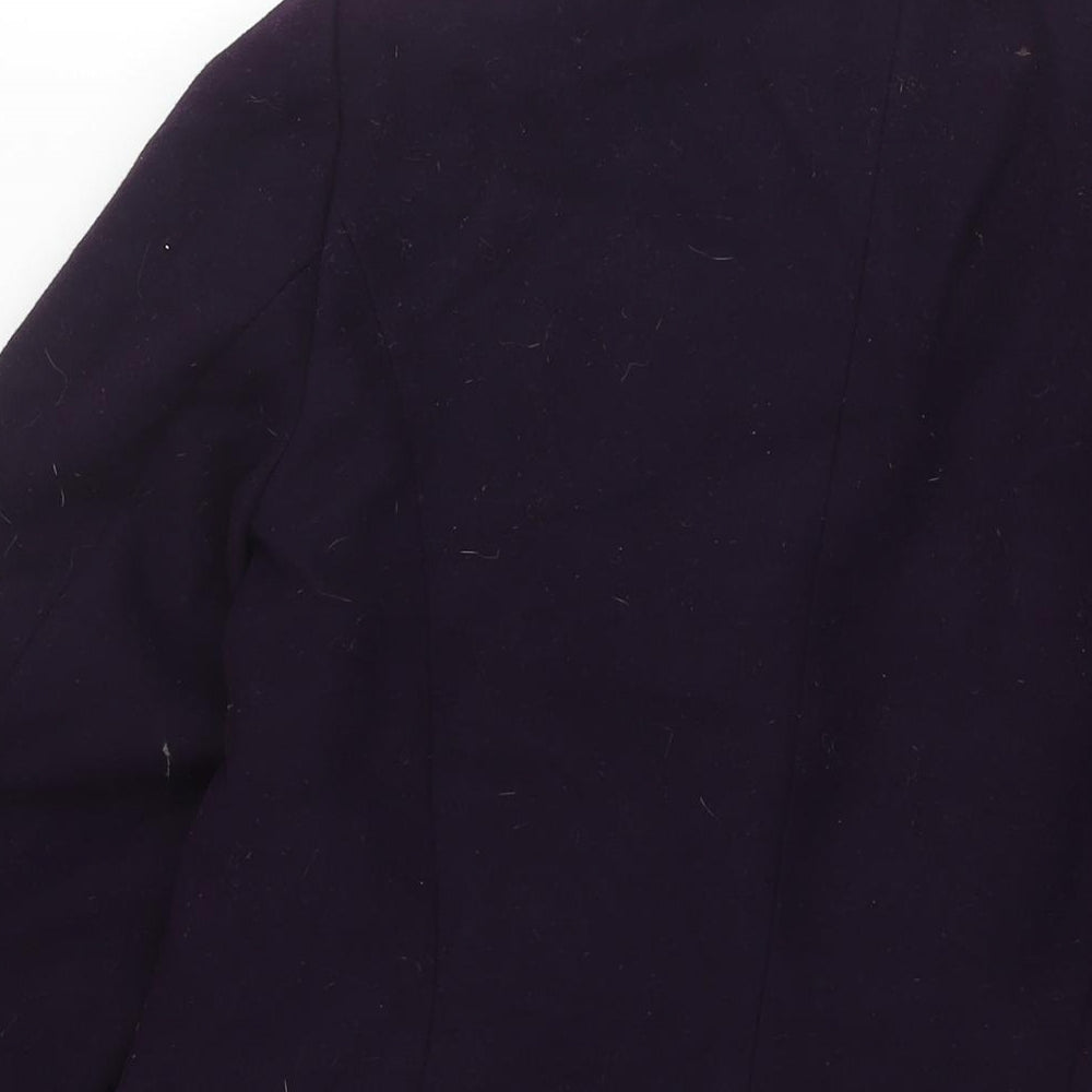 Marks & Spencer Womens Purple Pea Coat Coat Size 12 Button - Double Breasted