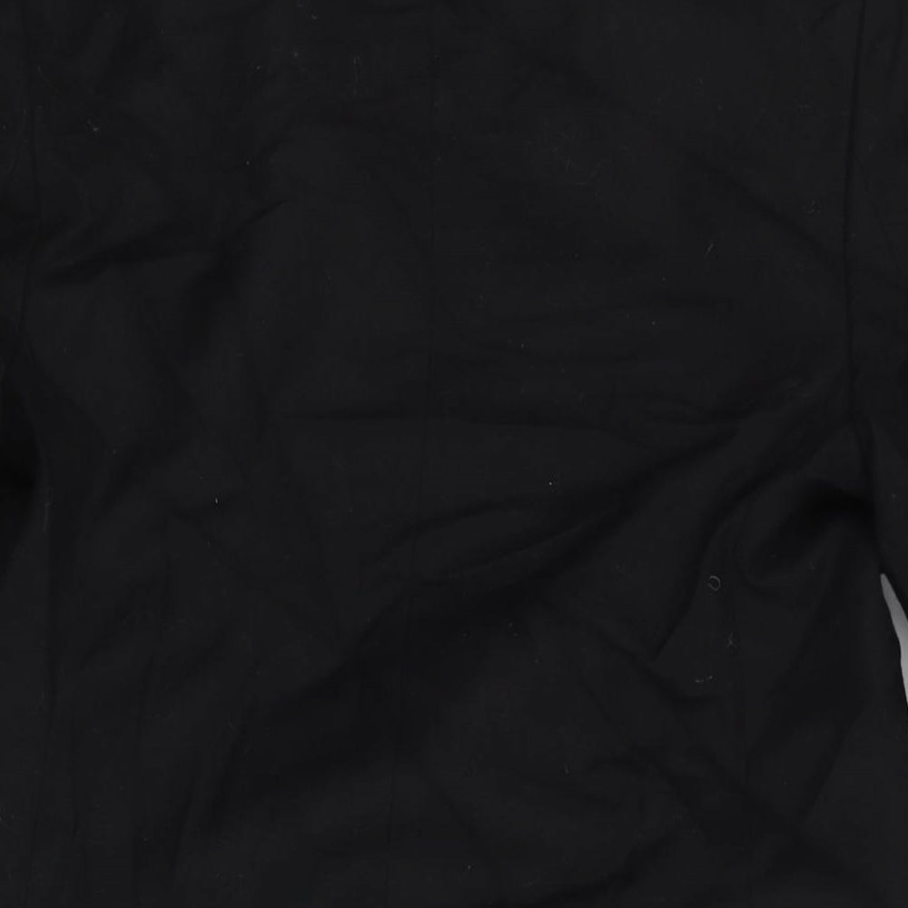 St Michael Womens Black Jacket Blazer Size 8 Button - Velvet Collar