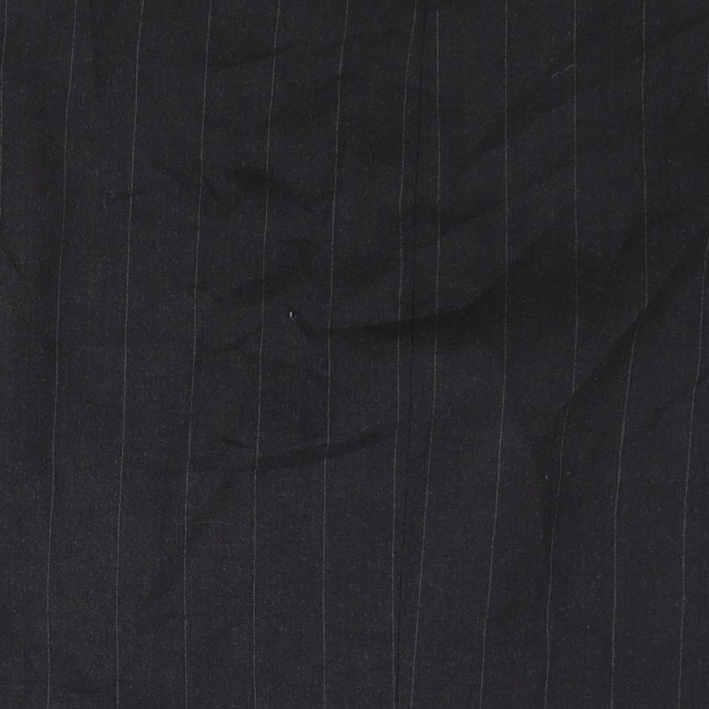 Alpha Plus Mens Grey Striped Wool Jacket Suit Jacket Size 46 Regular