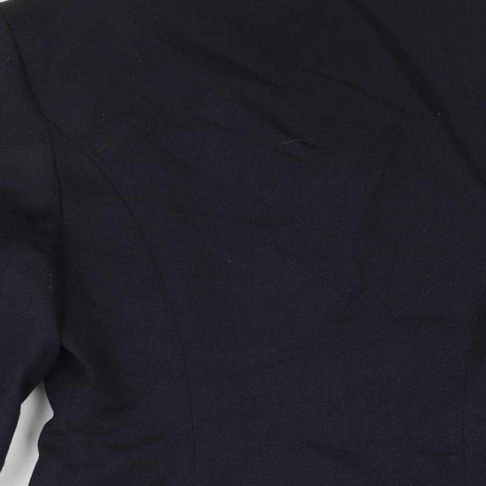 First Avenue Womens Blue Wool Jacket Suit Jacket Size 10 - Velvet Detail