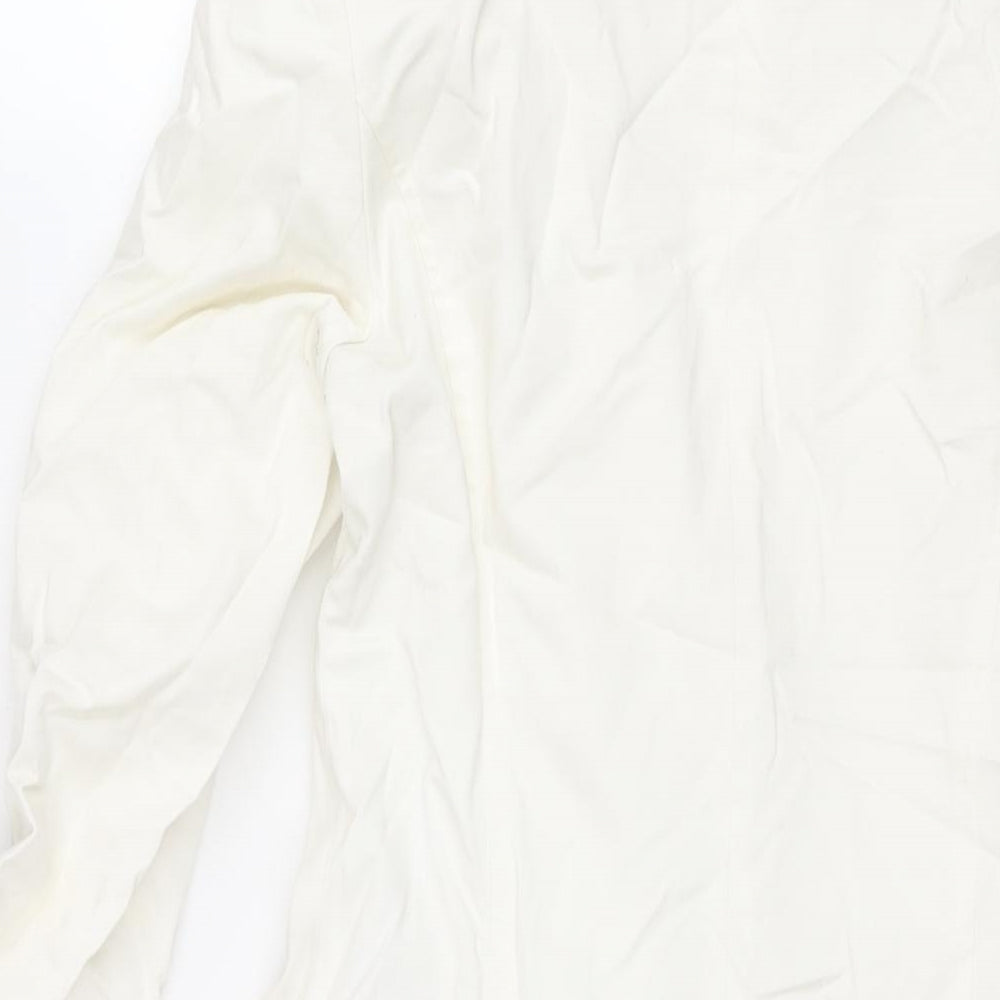 Helene Berman Womens White Jacket Size S Button - Pleated Skirt Detail
