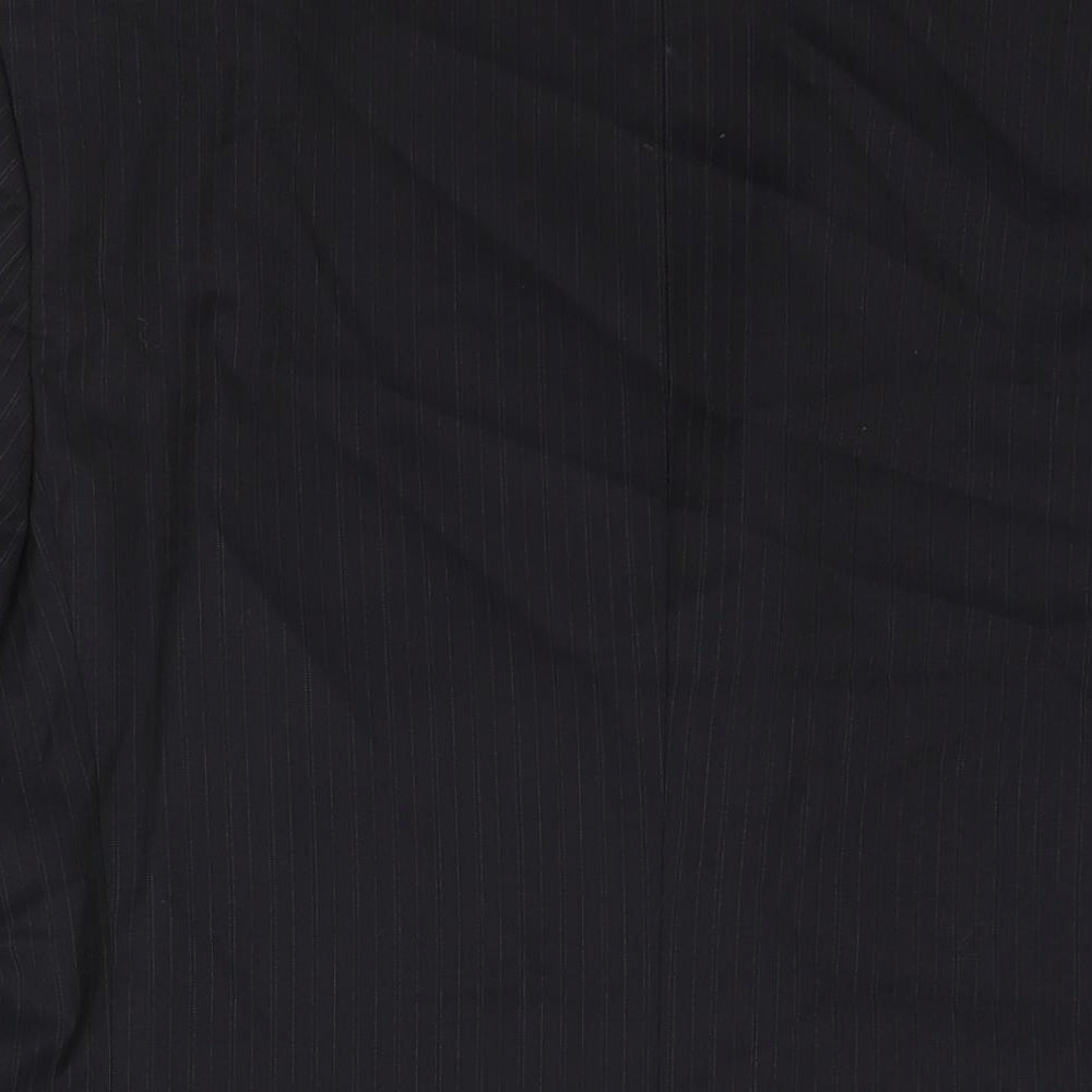 marks and Mens Black Striped Wool Jacket Suit Jacket Size 44 Regular