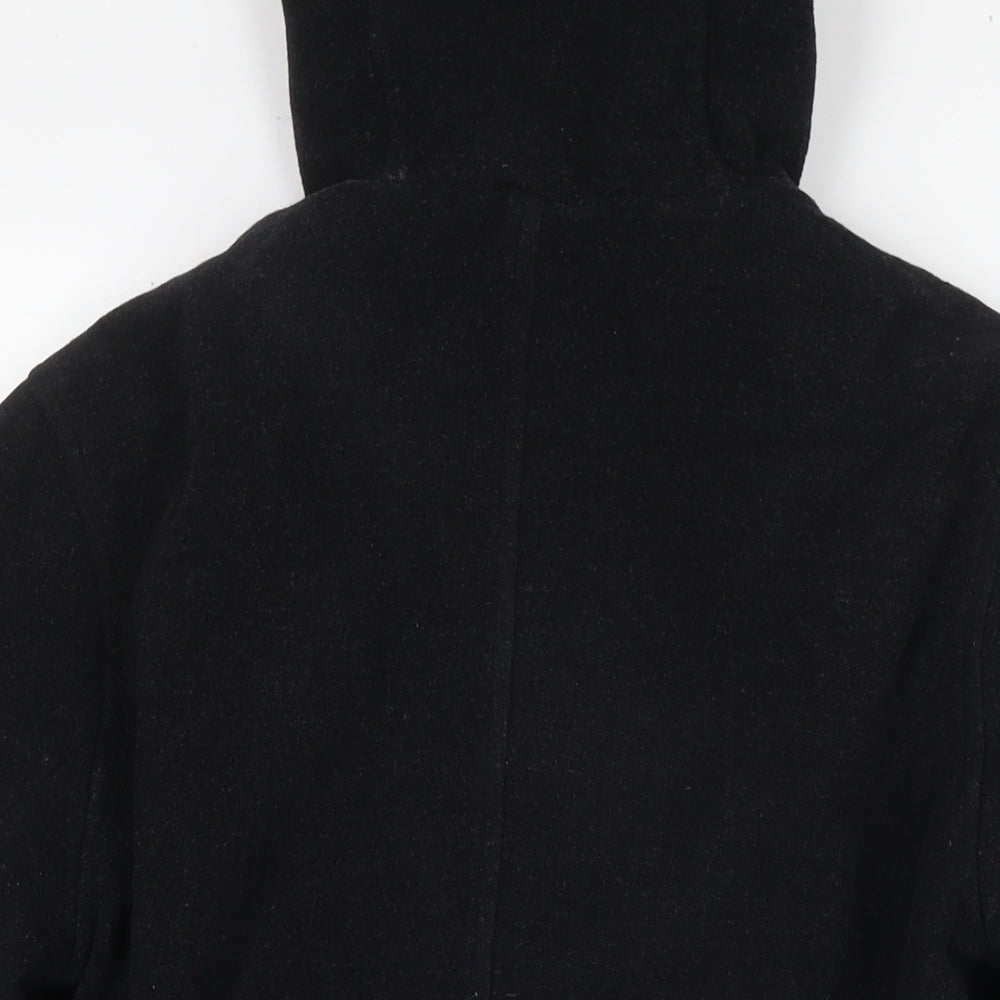 BHS Womens Black Pea Coat Coat Size 14 Button