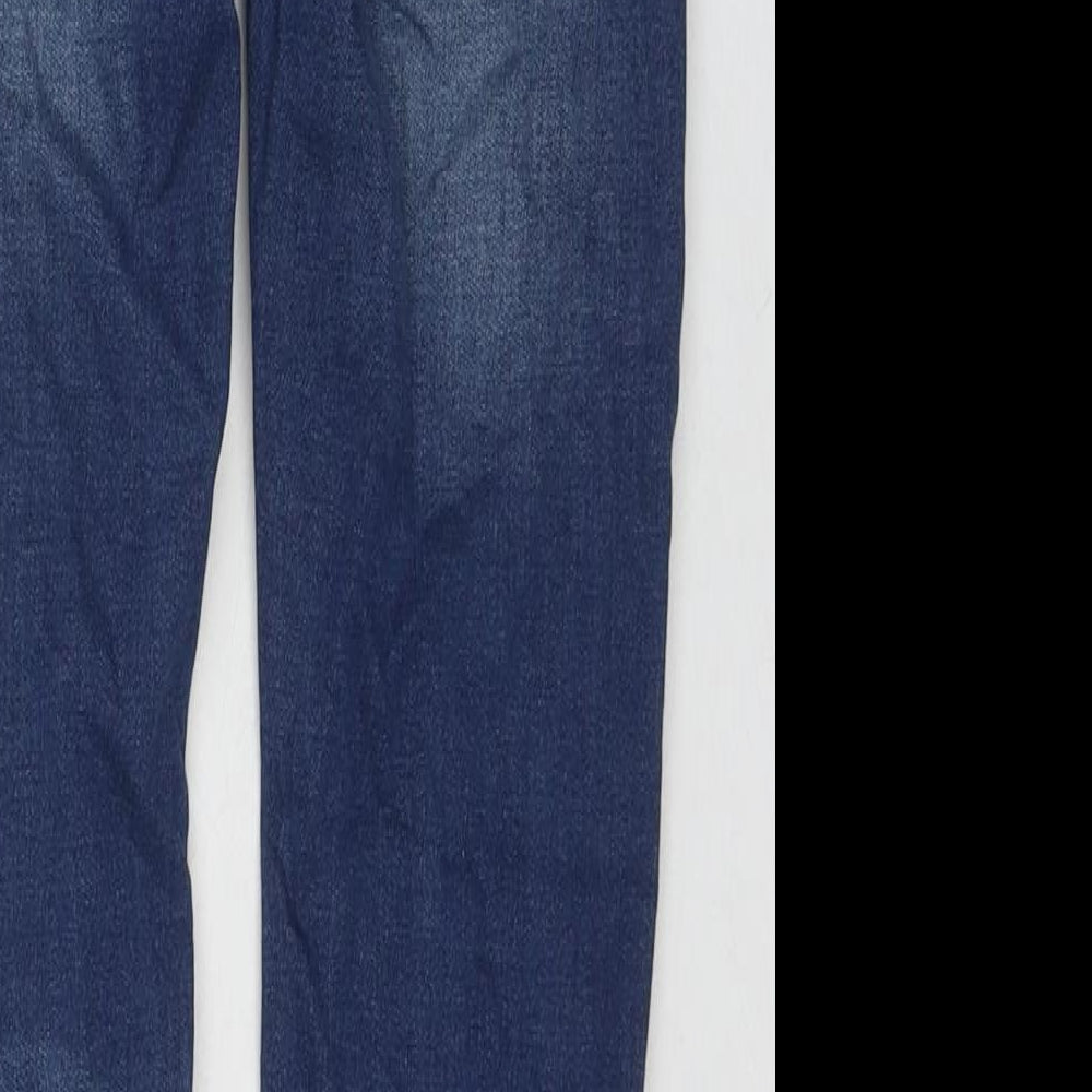 Next Boys Blue Cotton Skinny Jeans Size 9 Months L22 in Regular Zip