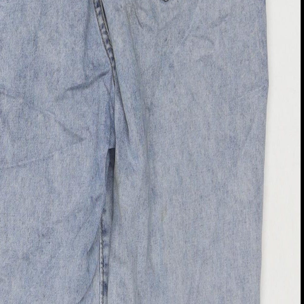 Jeans Womens Blue Polyester Blend Mom Jeans Size 30 in L24 in Regular Zip