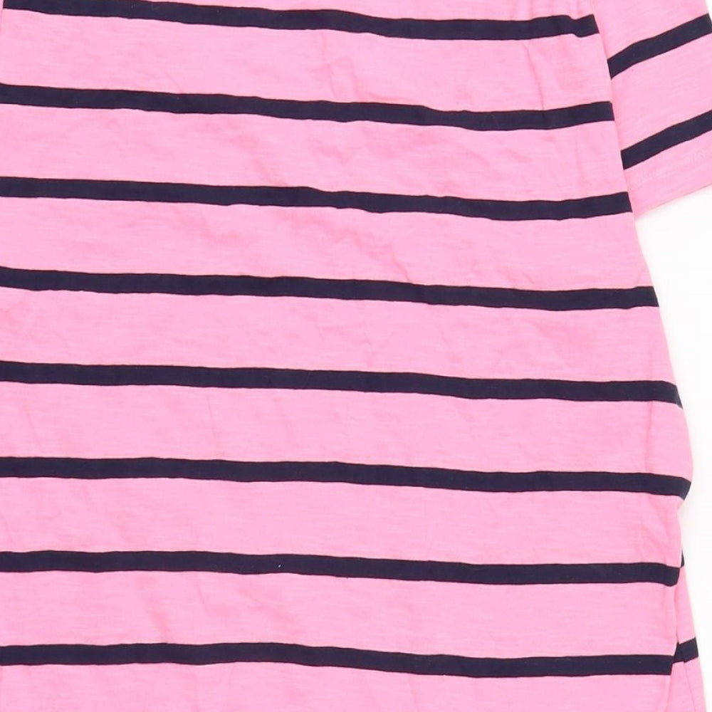 Marks & Spencer Womens Pink Cotton Basic T-Shirt Size 14 Crew Neck