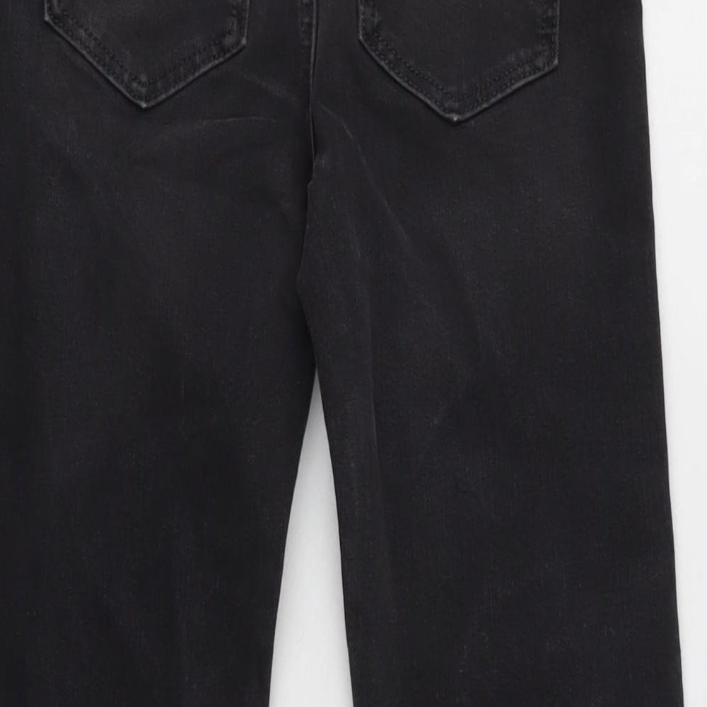 Marks & Spencer Womens Grey Cotton Blend Straight Jeans Size 6 L27 in Regular Zip - Sculpt.