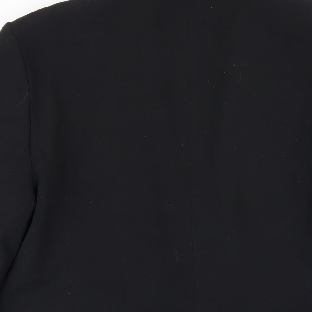 Brand and care label for C&A women’s black polyester jacket blazer, size UK 14