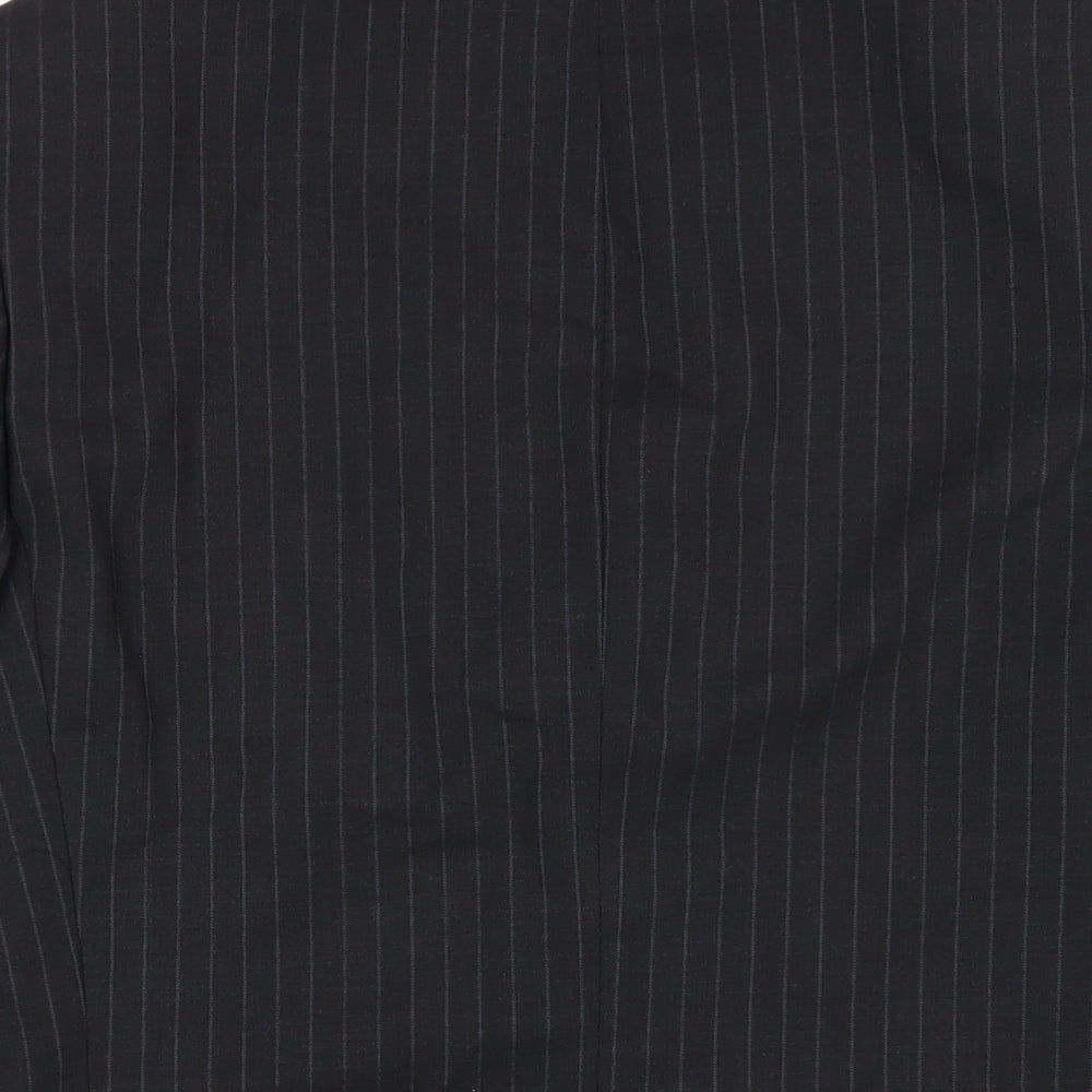 Marks & Spencer Mens Grey Striped Wool Jacket Blazer Size 38 Regular