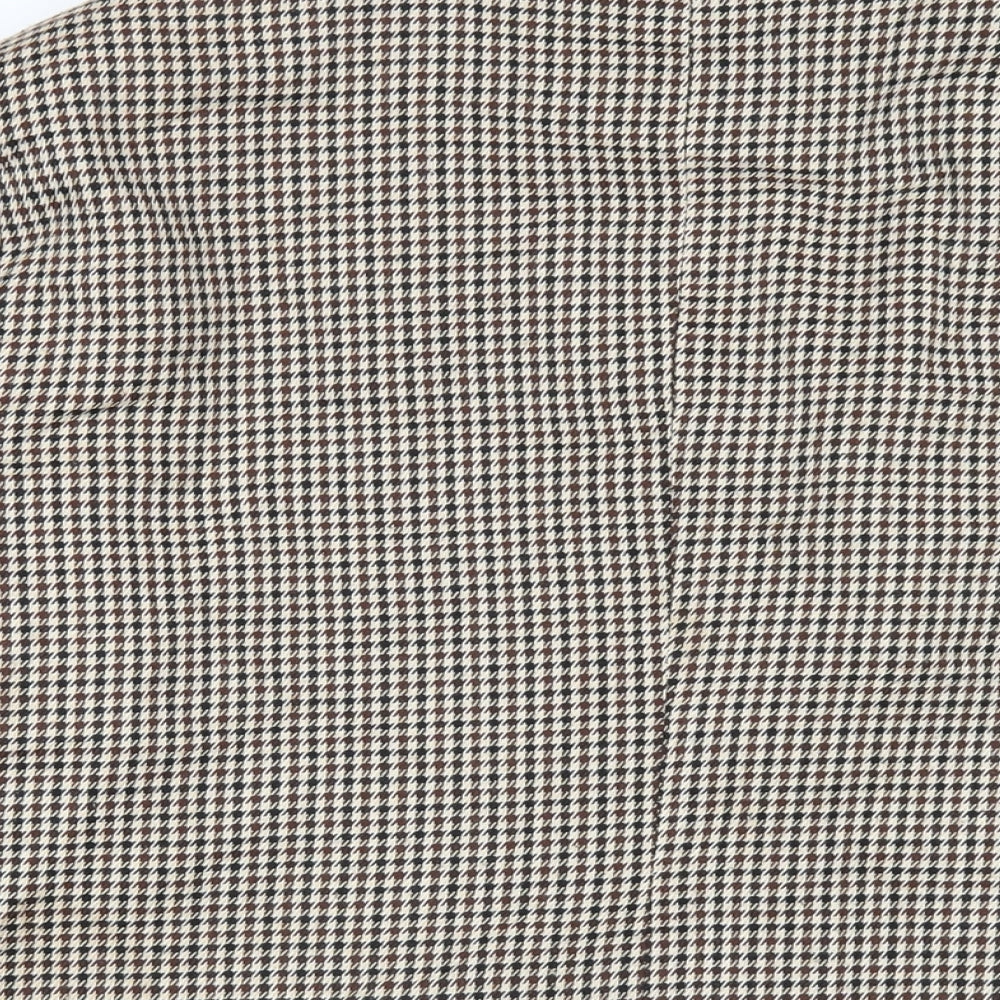 Missguided Womens Brown Geometric Jacket Blazer Size 14 Button