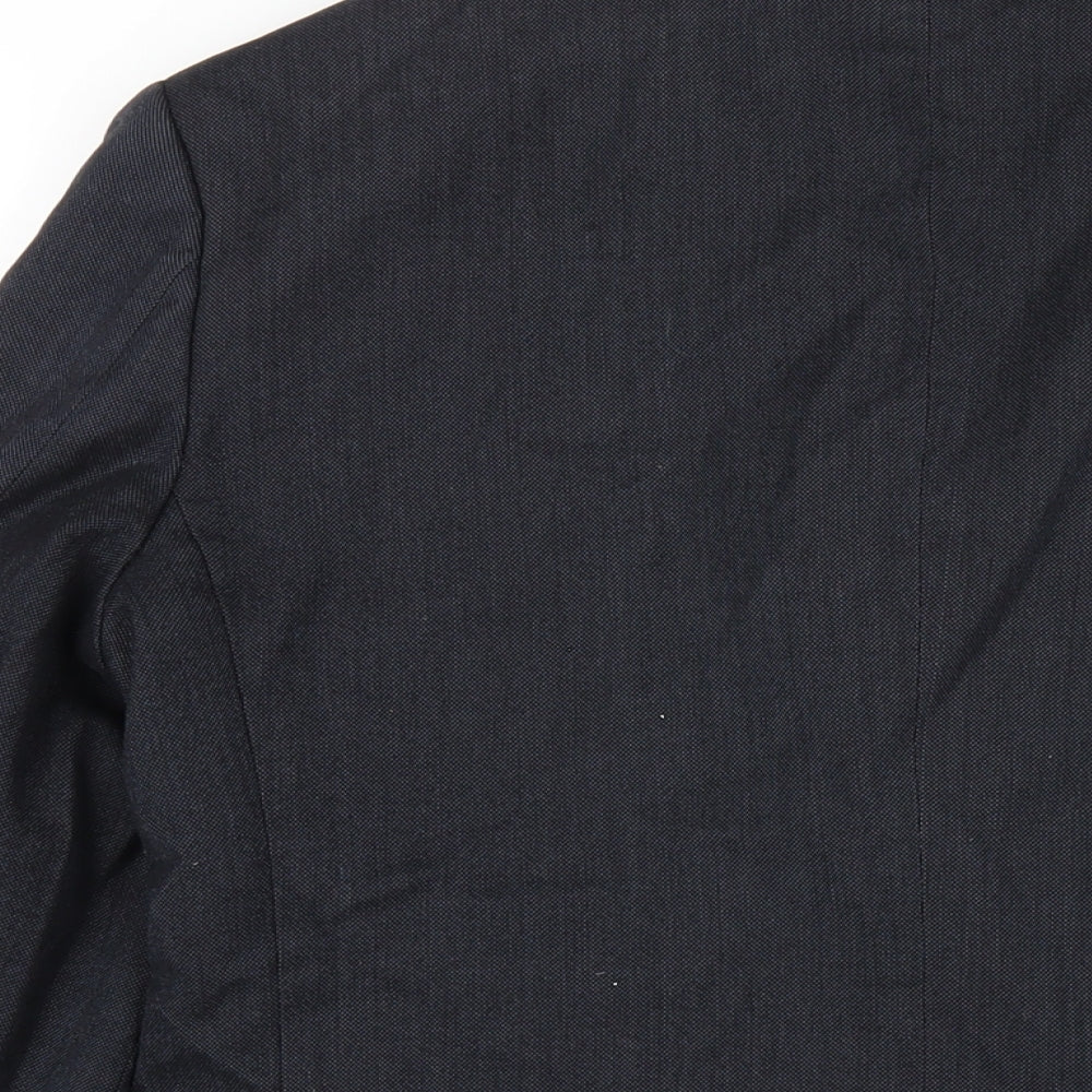 Fellini Mens Blue Polyester Jacket Blazer Size 38 Regular