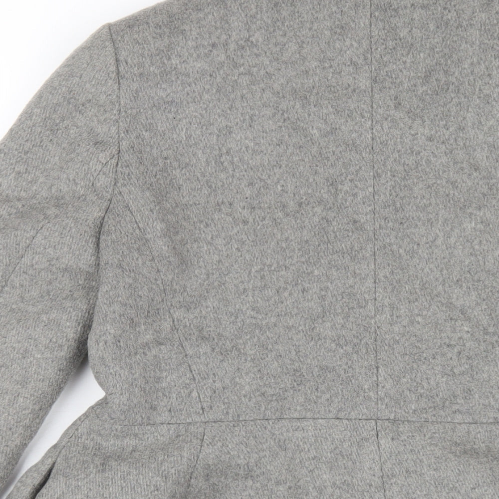 ASOS Womens Grey Pea Coat Coat Size 10 Button