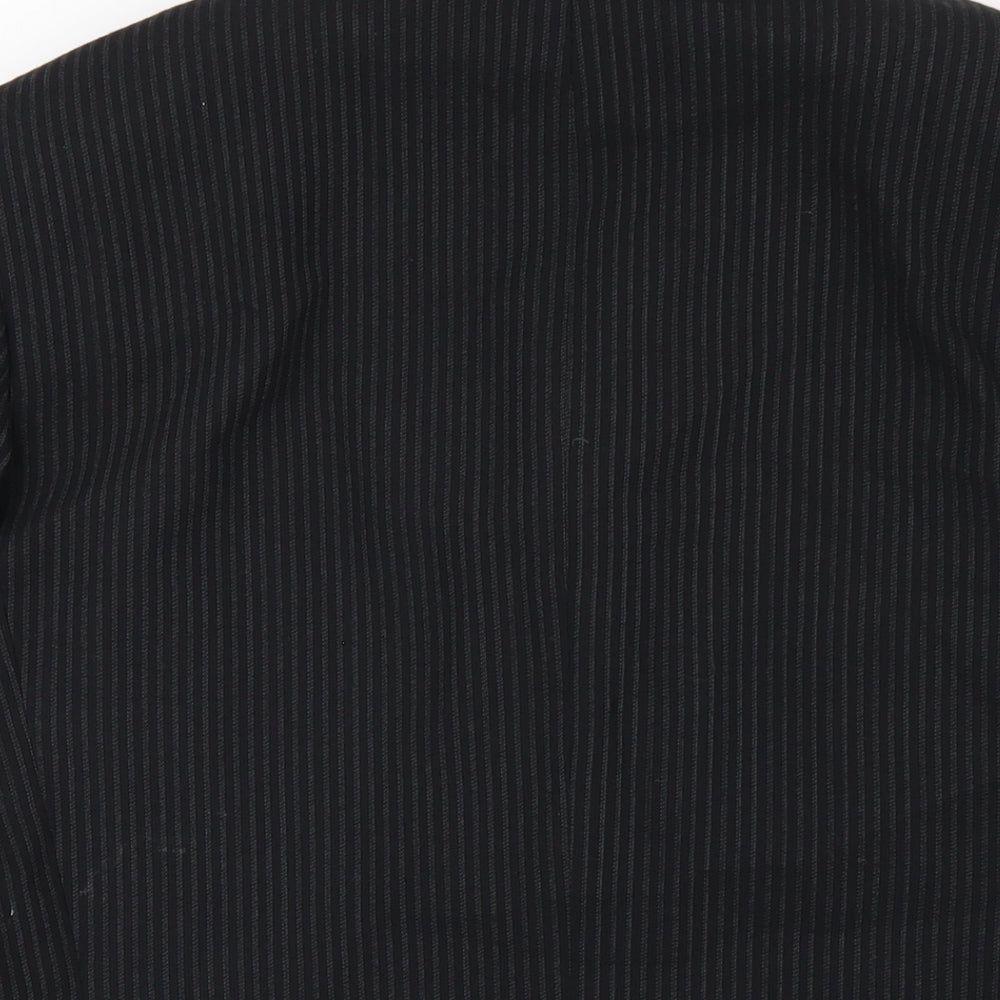 River Island Mens Black Striped Wool Jacket Blazer Size 38 Regular