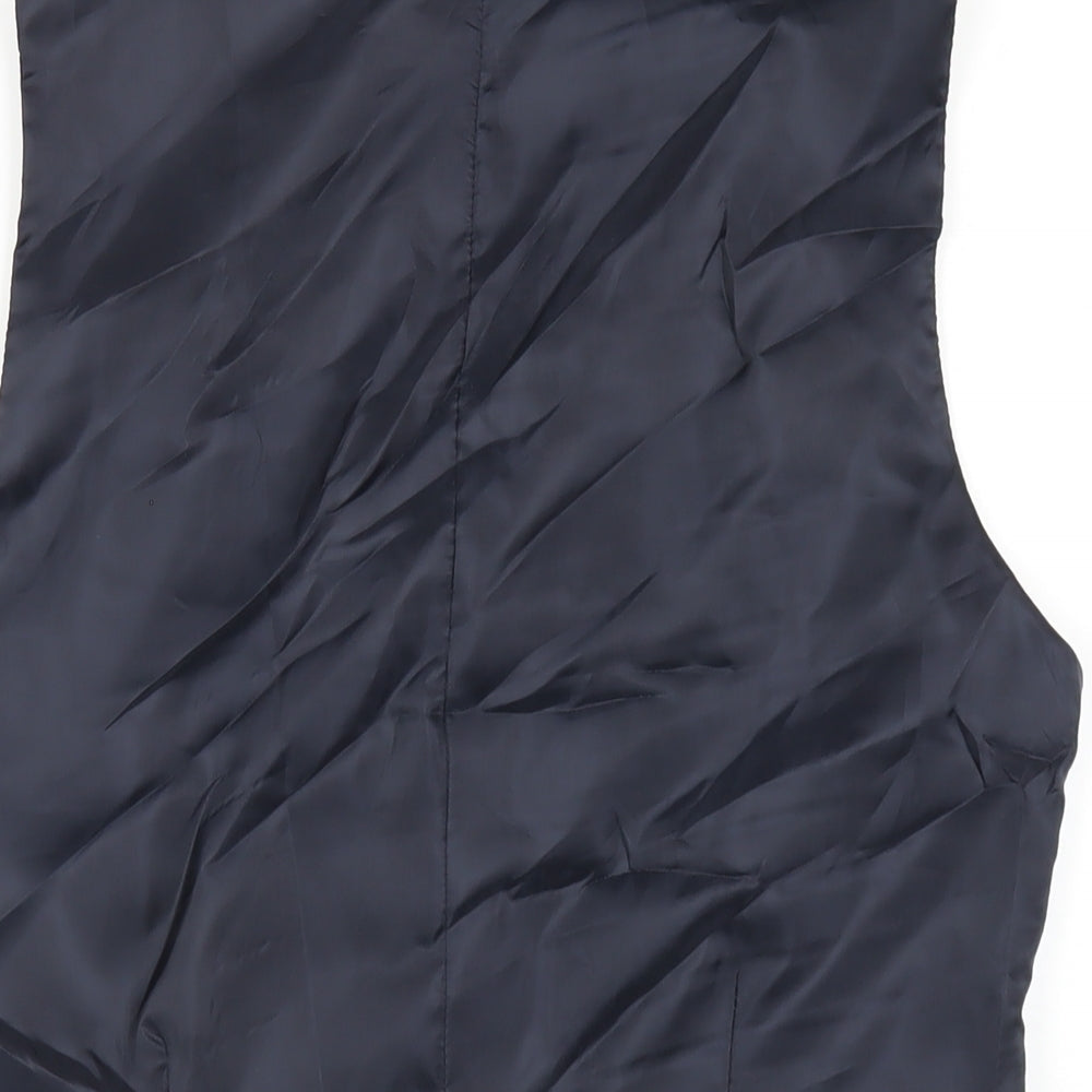 Boohoo Mens Blue Polyester Jacket Suit Waistcoat Size 36 Regular