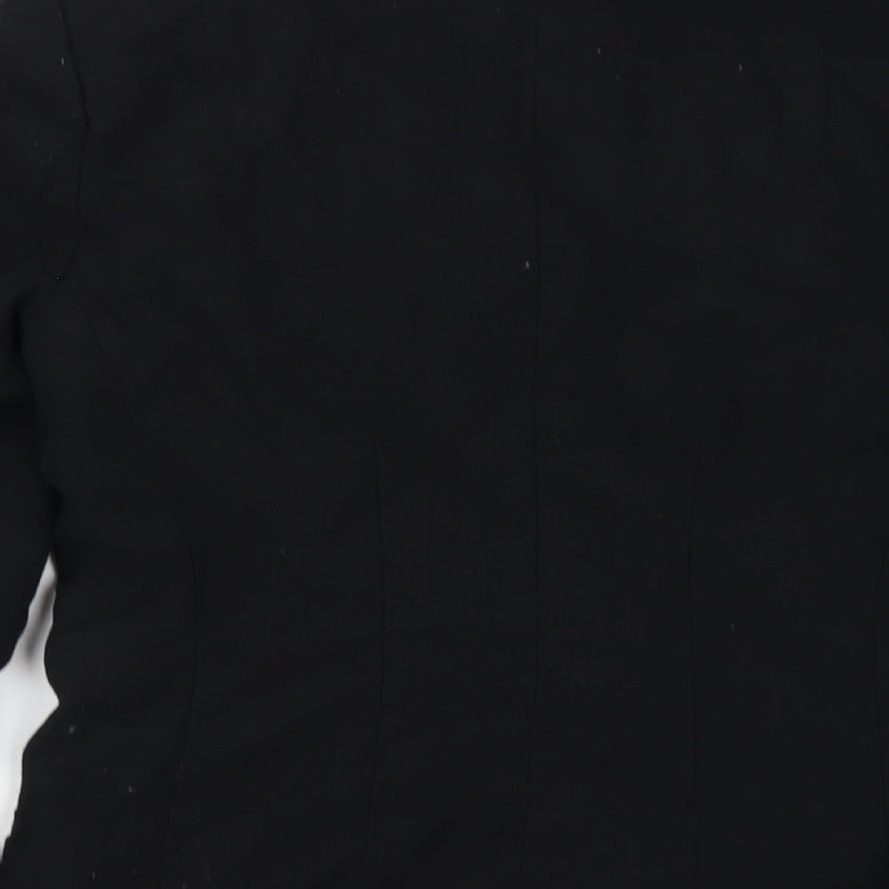 H&M Womens Black Polyester Jacket Blazer Size 8