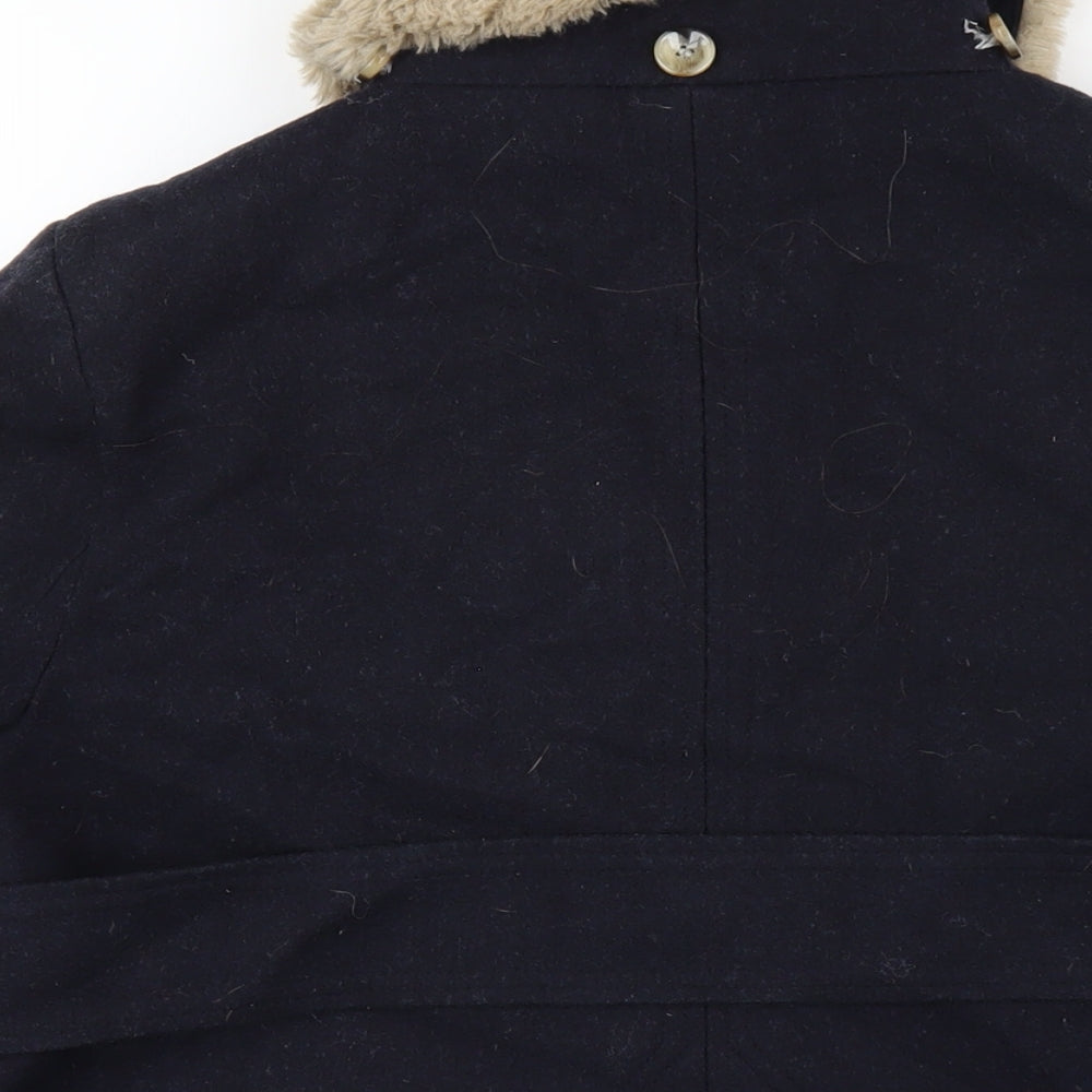 Topshop Womens Blue Overcoat Coat Size 10 Button