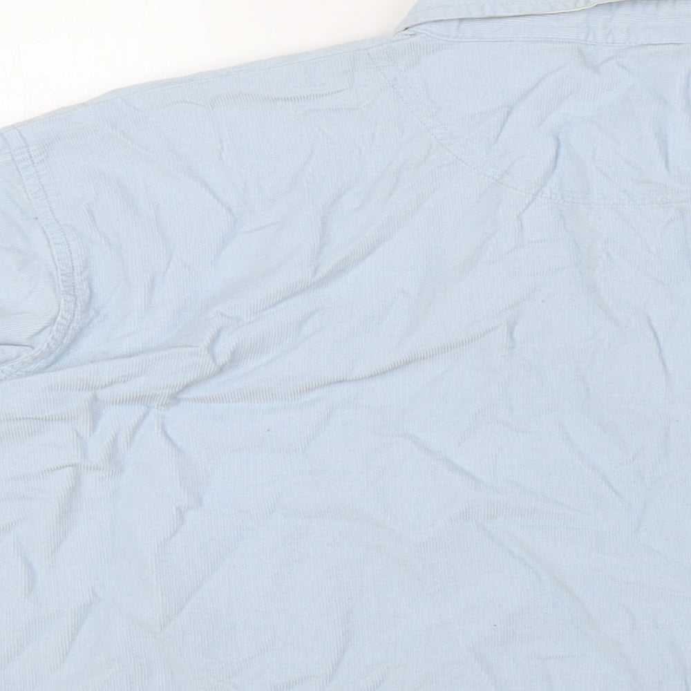BHS Womens Blue Cotton Basic Button-Up Size L Collared