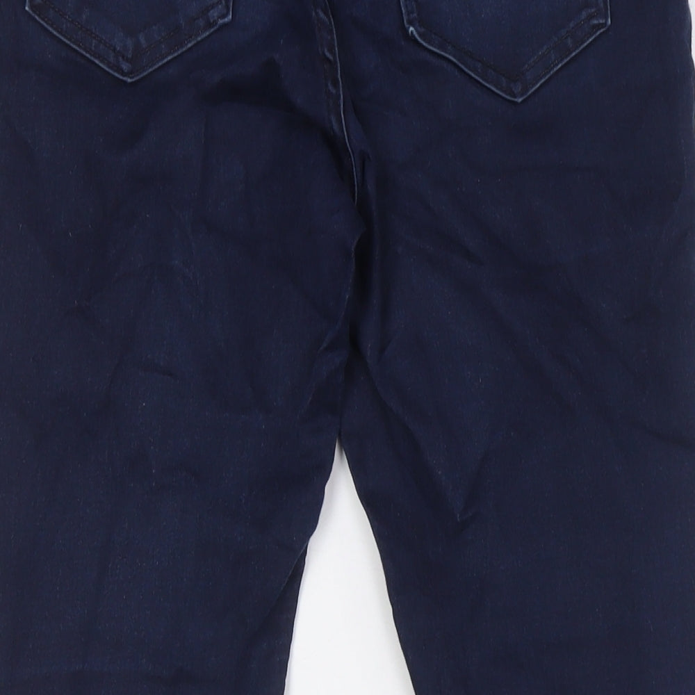 Marks & Spencer Womens Blue Cotton Skinny Jeans Size 12 L26 in Slim Button