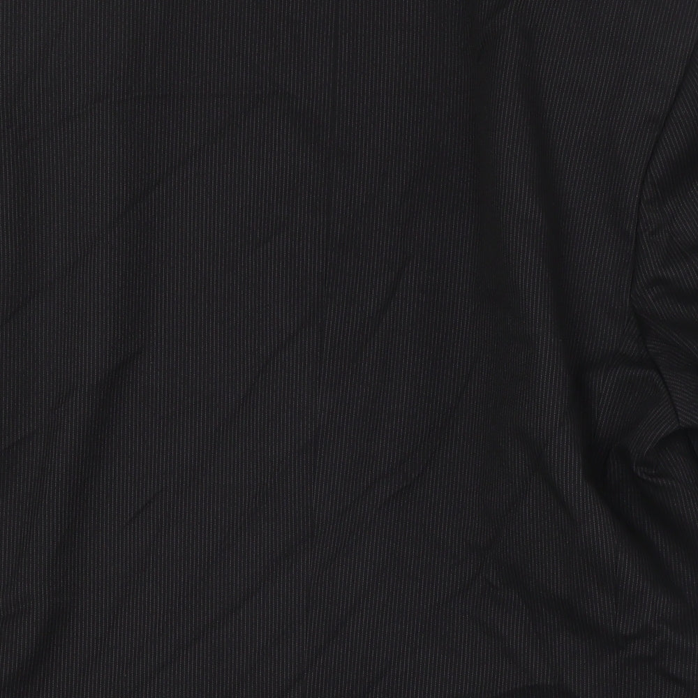 Karl Jackson Mens Black Striped Polyester Jacket Suit Jacket Size 38 Regular