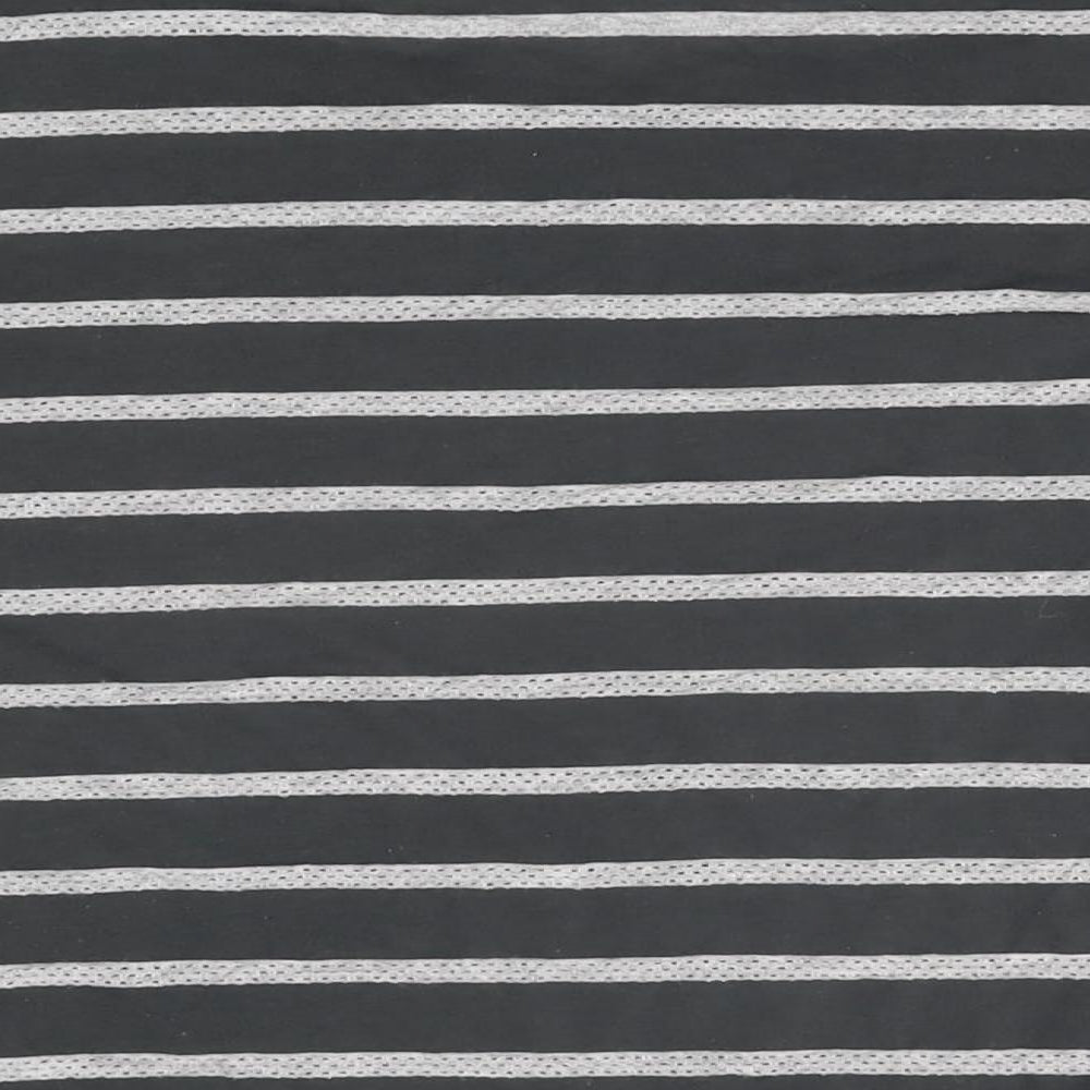 Marks & Spencer Womens Grey Striped Polyester Basic T-Shirt Size 16 Round Neck