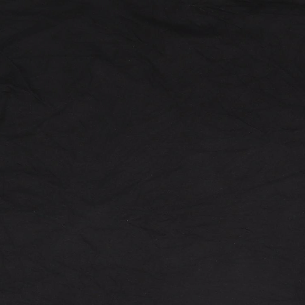 Design Apparel Womens Black Cotton Basic T-Shirt Size L Round Neck