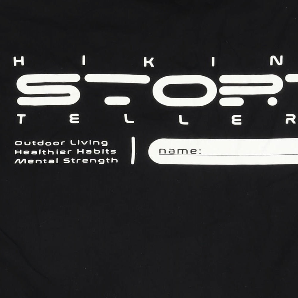 H&M Mens Black Cotton T-Shirt Size XL Round Neck