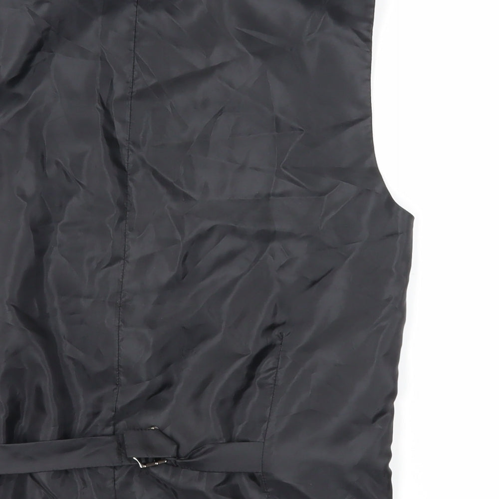 NEXT Mens Black Polyester Jacket Suit Waistcoat Size 36 Regular