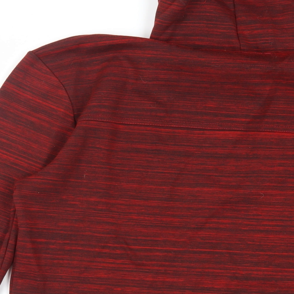 11 Degrees Mens Red Striped Viscose Pullover Hoodie Size S - Logo