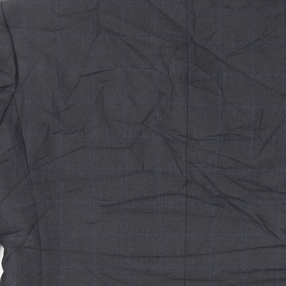 Canda Mens Grey Check Polyester Jacket Suit Jacket Size 38 Regular