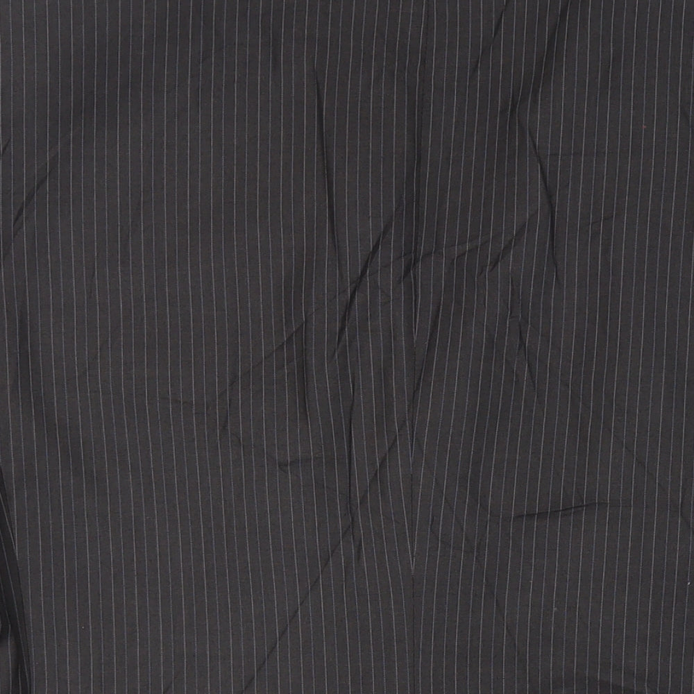 Karl Jackson Mens Grey Striped Polyester Jacket Suit Jacket Size 44 Regular