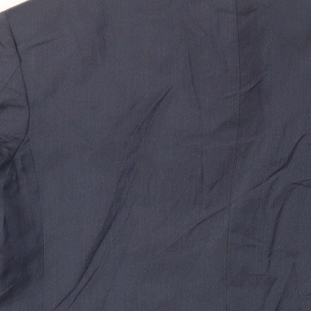 Bill Blass Mens Blue Striped Wool Jacket Suit Jacket Size 42 Regular