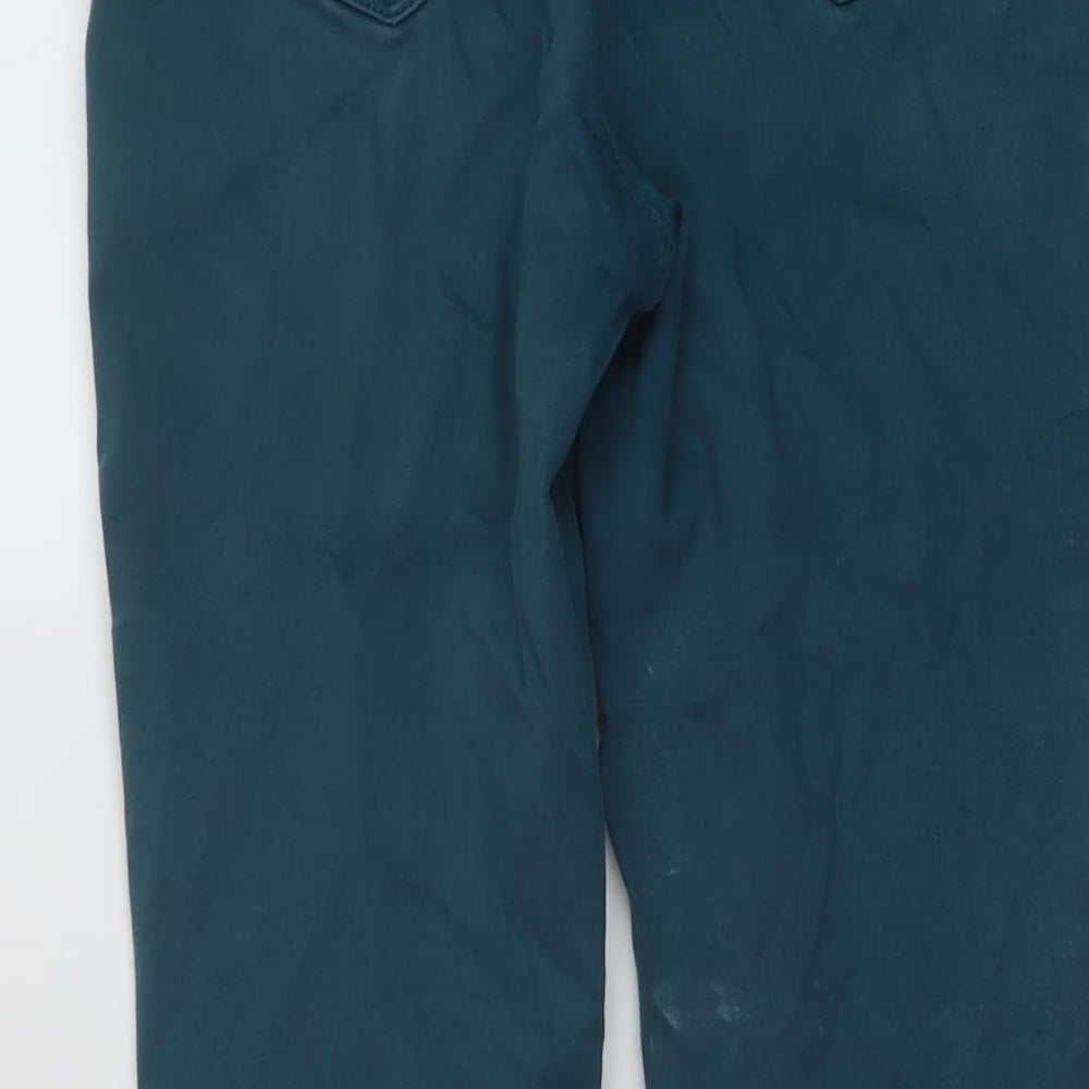 Marks & Spencer Womens Green Cotton Skinny Jeans Size 10 L27 in Regular Button