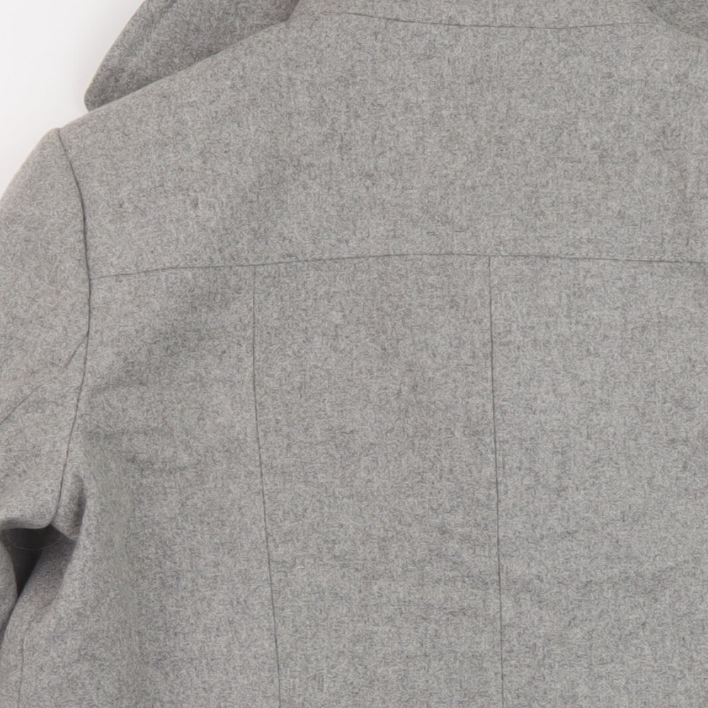 Marks and Spencer Womens Grey Overcoat Coat Size 14 Button