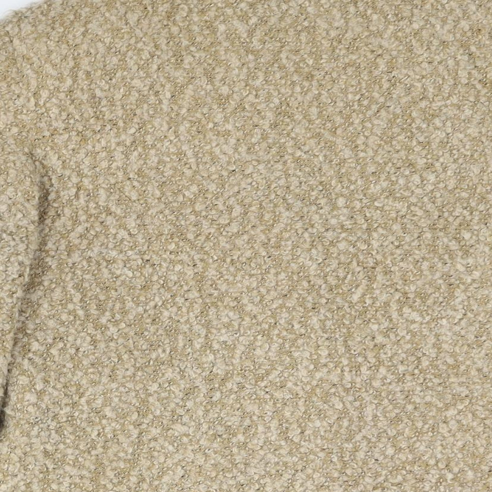 EWM Womens Beige Jacket Size 12 Button - Textured