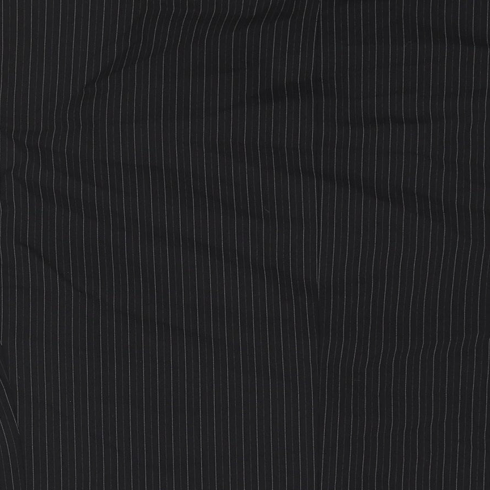 Marks & Spencer Mens Black Striped Polyester Jacket Suit Jacket Size 44 Regular