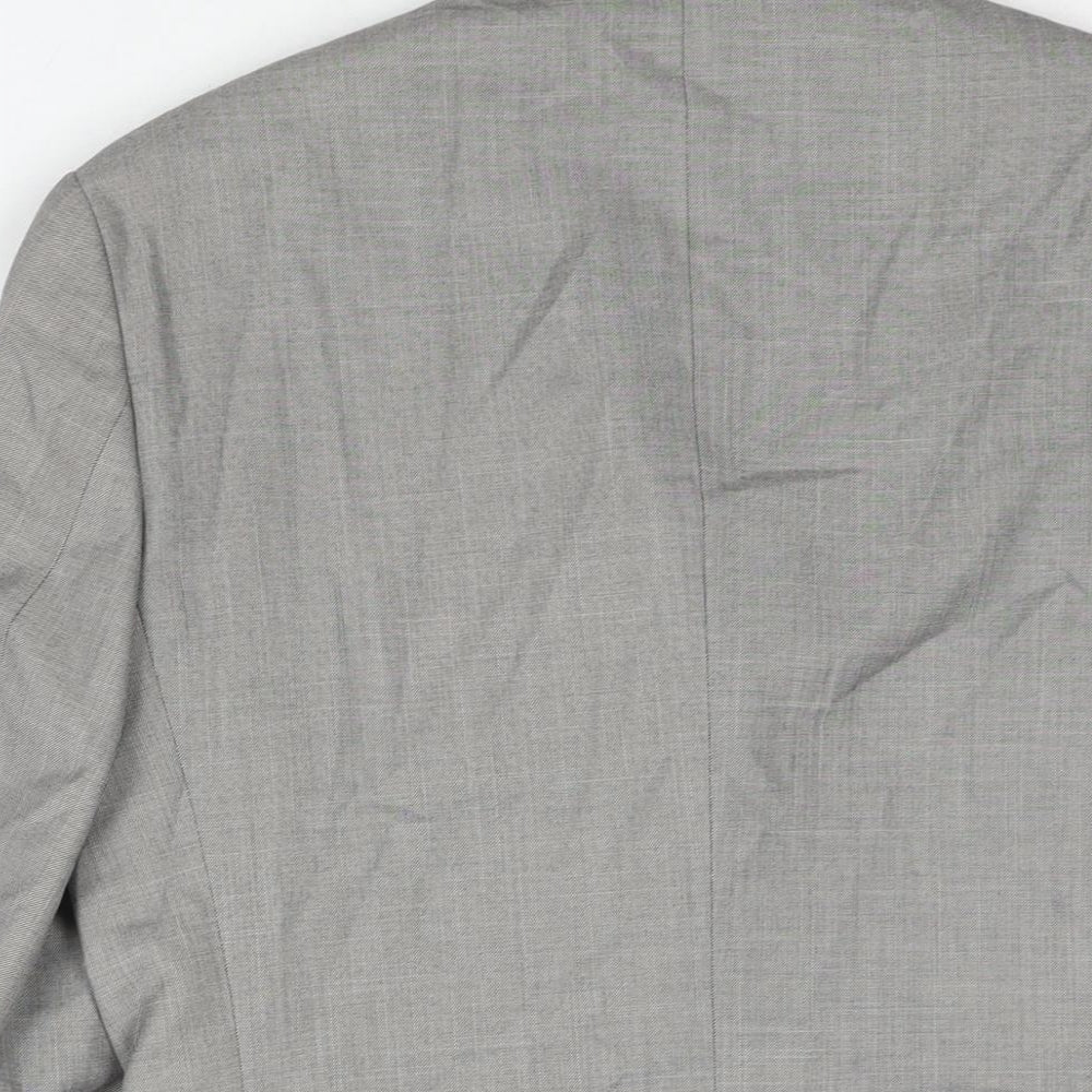 Burton Mens Grey Polyester Jacket Suit Jacket Size 36 Regular