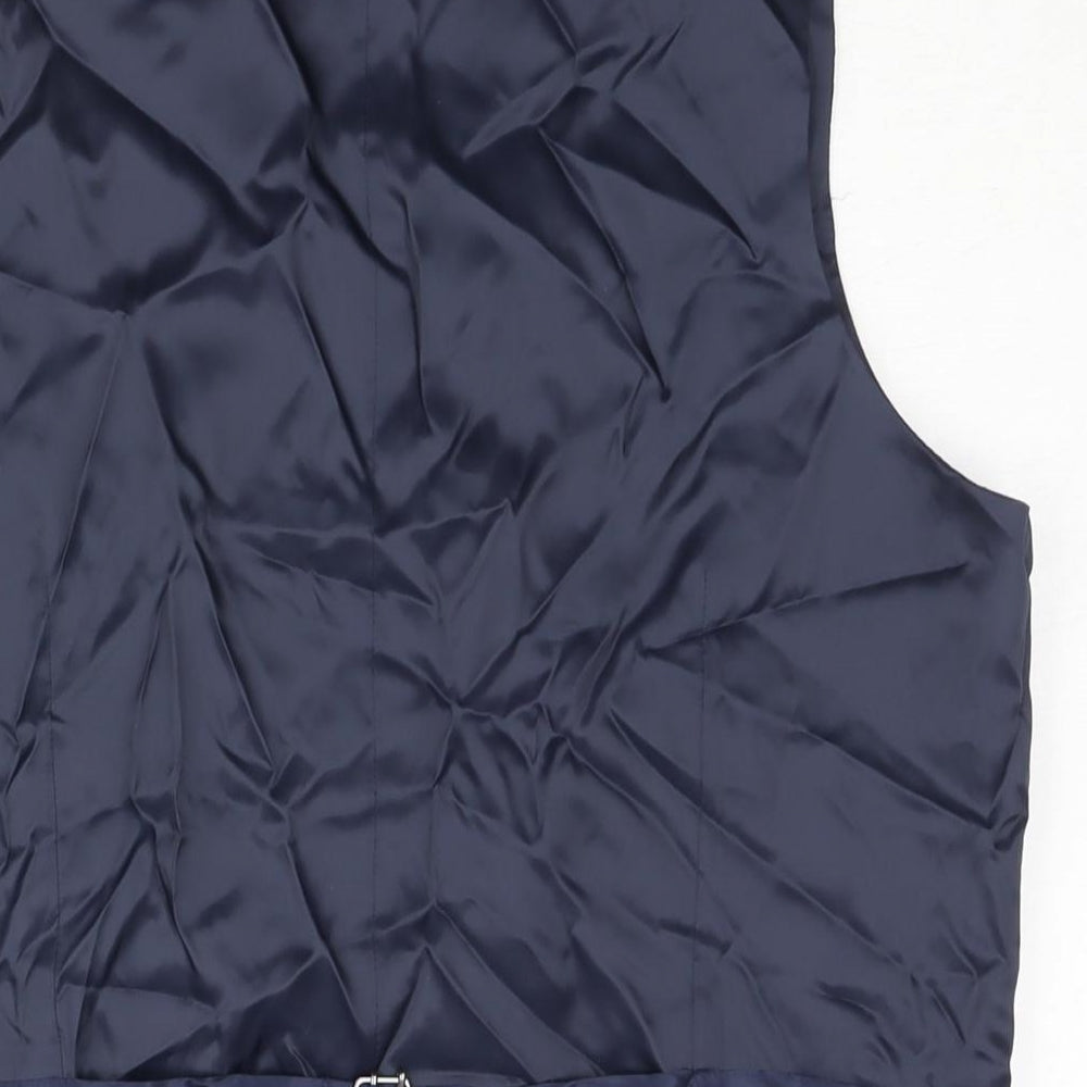 Marks & Spencer Mens Blue Wool Jacket Suit Waistcoat Size 38 Regular